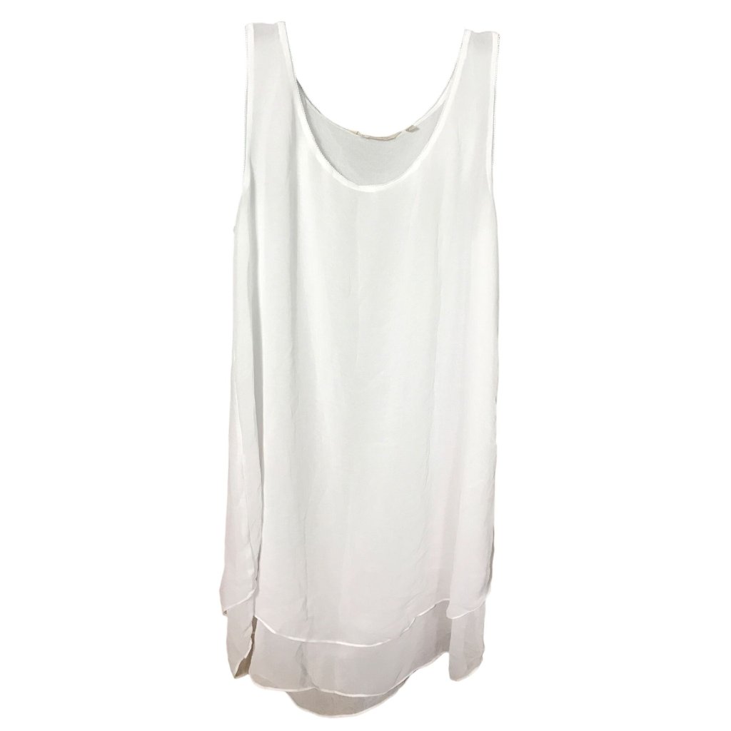 Soft Surrounding Sheer White Sleeveless Scope Neck Womens Size M Shirt